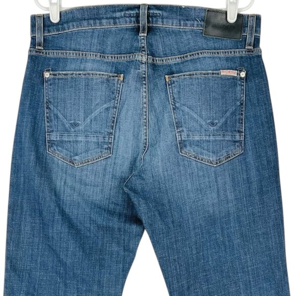 Hudson Men Distressed Stretch Blue Denim Jeans 33x30.5 Wilde Relax Straight Leg - Picture 4 of 13